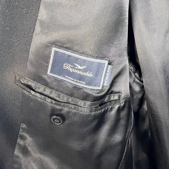 Faconnable Men's Black 100% Cashmere Long Coat Size 52R EU/ 42R US - Picture 7 of 10